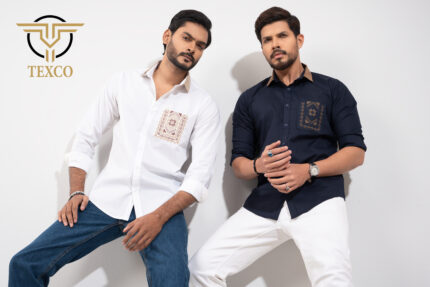 Men’s Casual Pocket Embroidery Shirt Combo