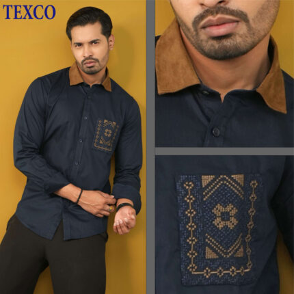 Men’s Casual Pocket Embroidery Shirt