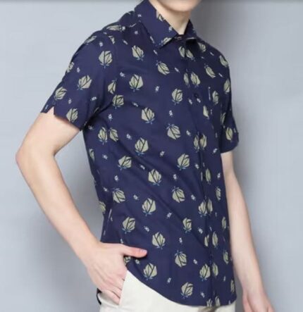 Navy Blue Tulip Print