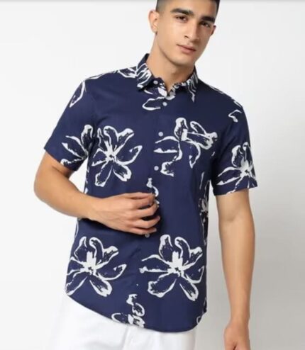 Royal Blue Lily Print